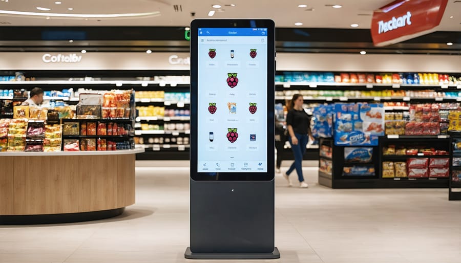Modern touch-screen kiosk system running on Raspberry Pi