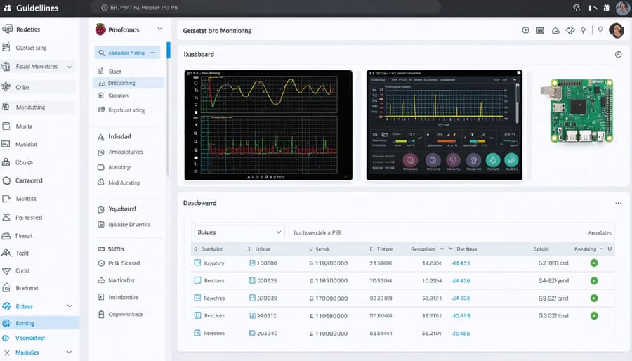 Custom SCADA interface displaying machine status, sensor readings, and control buttons