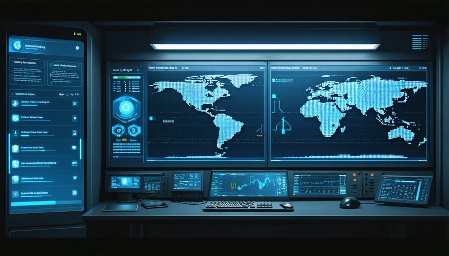 Terminal interface displaying active security monitoring and threat detection on Raspberry Pi
