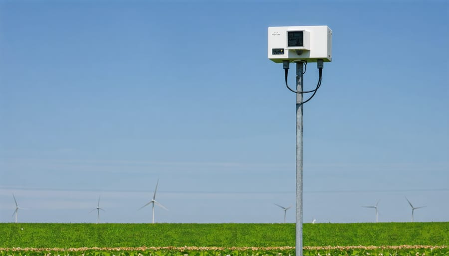 Wind anemometer and direction sensors connected to weather-proof Raspberry Pi housing