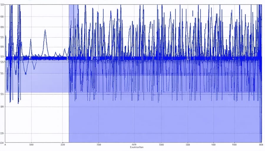 Live data plot showing filtered analog signal readings over time
