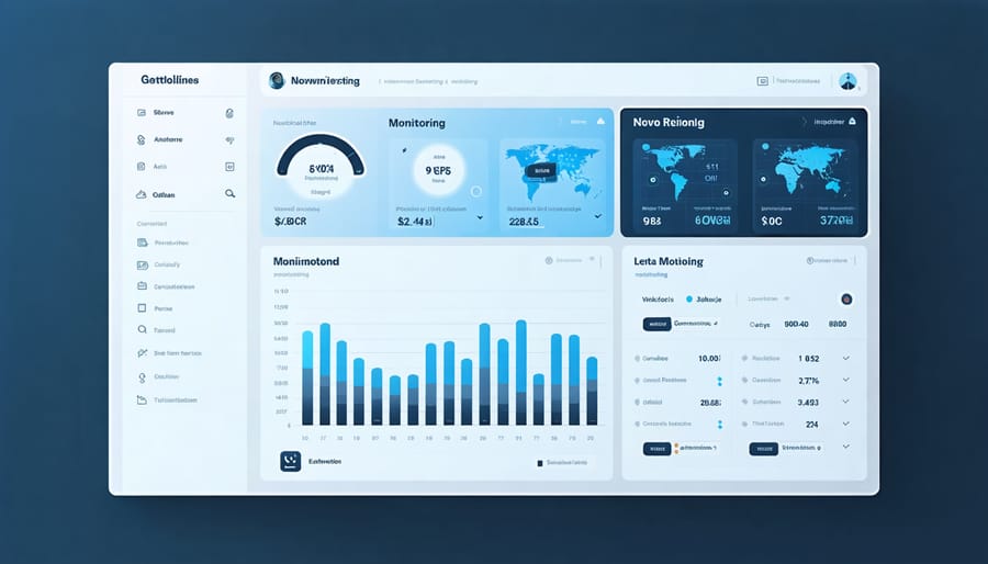 Network monitoring dashboard displaying real-time Raspberry Pi system and network statistics