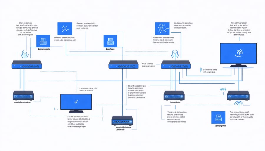 Visual guide showing network security configuration steps for Raspberry Pi device management