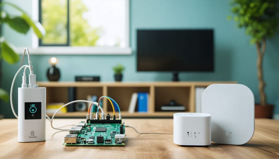 Smart home energy management system powered by Raspberry Pi with connected sensors and displays