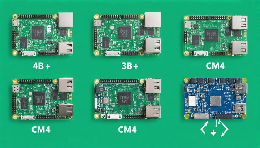 Side-by-side comparison of Raspberry Pi models highlighting their features for virtualization