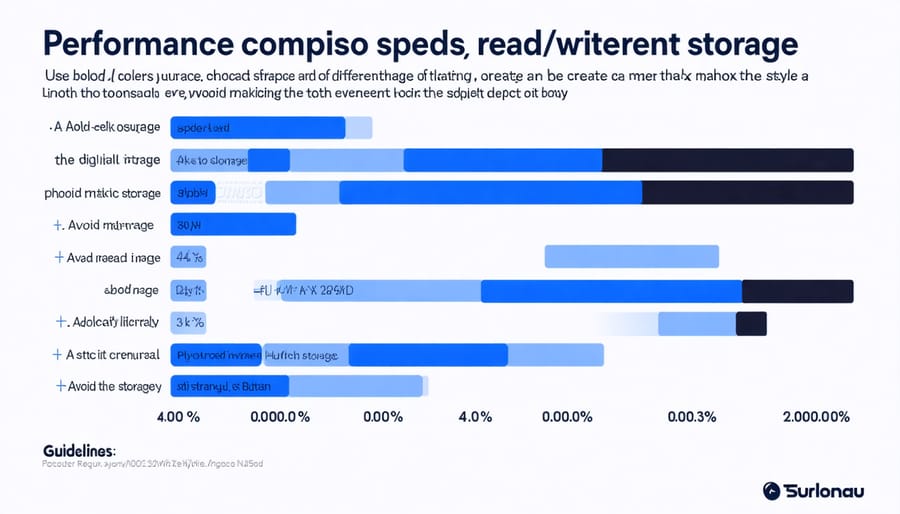 Bar graph comparing storage performance between internal flash, SD card, and external flash memory