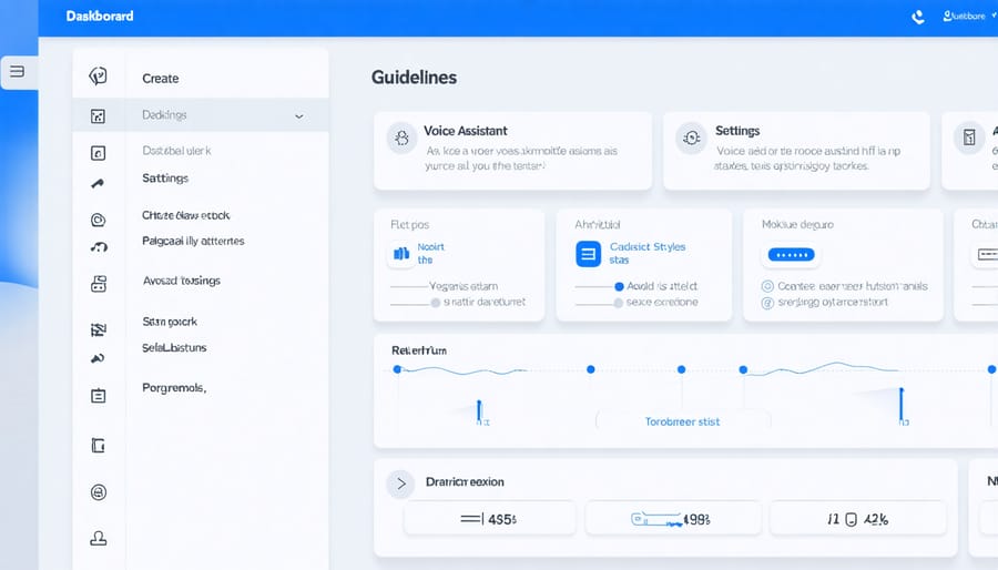 User interface mockup displaying voice assistant privacy controls and preference settings