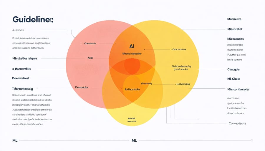Venn diagram illustrating the relationship between Artificial Intelligence and Machine Learning with microcontroller applications