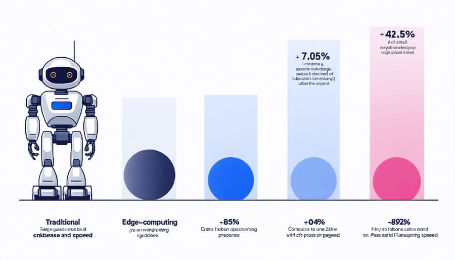 Performance comparison graph between traditional and edge computing robotics