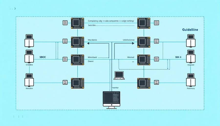 Network diagram illustrating how single-board computers are deployed in an edge computing infrastructure