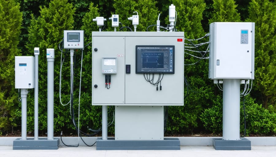 Weather station setup with various environmental sensors connected to Raspberry Pi