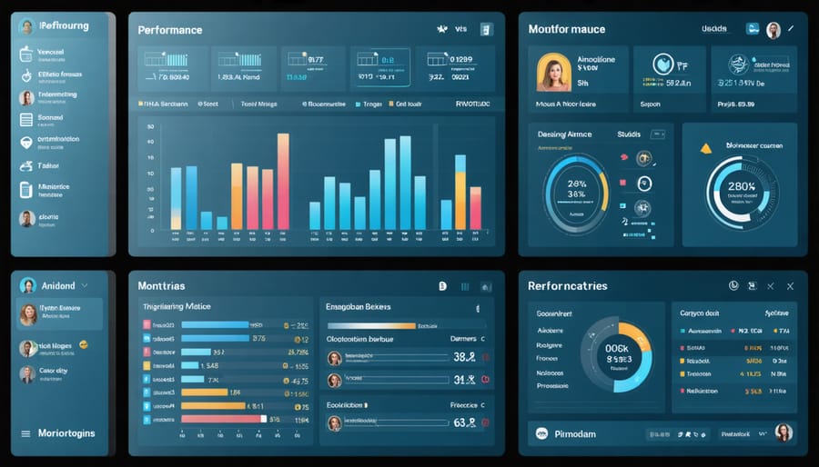 Performance monitoring dashboard displaying CPU, memory, and system metrics on Raspberry Pi