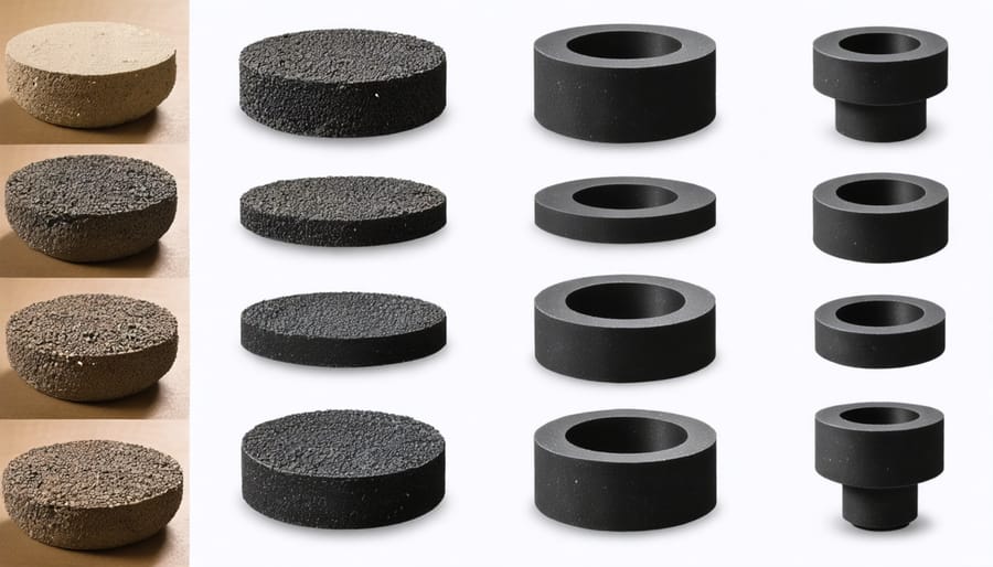 Multiple stages of sanding a 3D print from rough to smooth finish