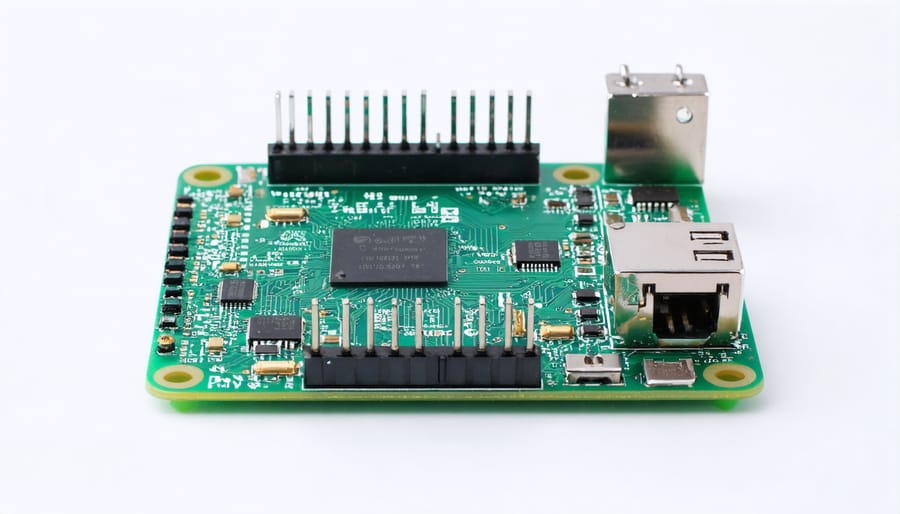 Raspberry Pi running quantum computing simulation software with visible quantum gates and circuits