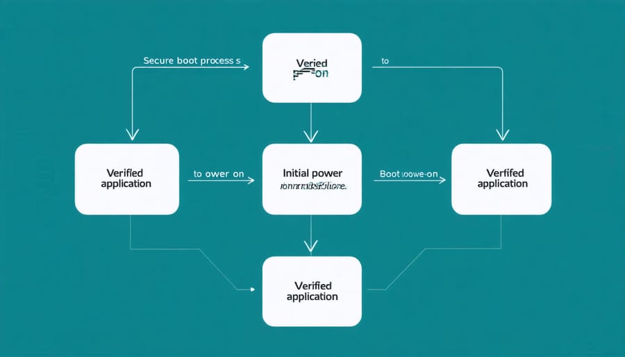 Step-by-step secure boot process flowchart for IoT devices