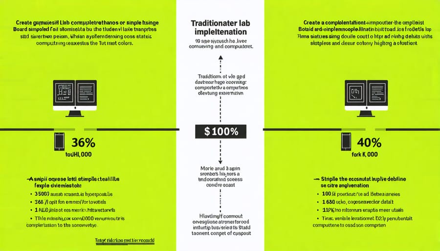 Cost comparison chart: traditional computers vs single-board computers for schools