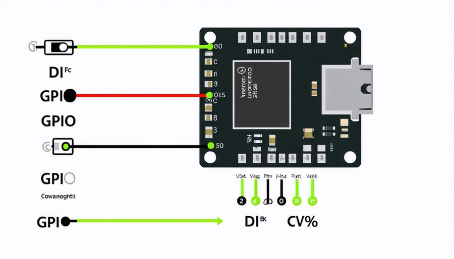 Technical diagram of Raspberry Pi GPIO pins with power specifications and pin numbers