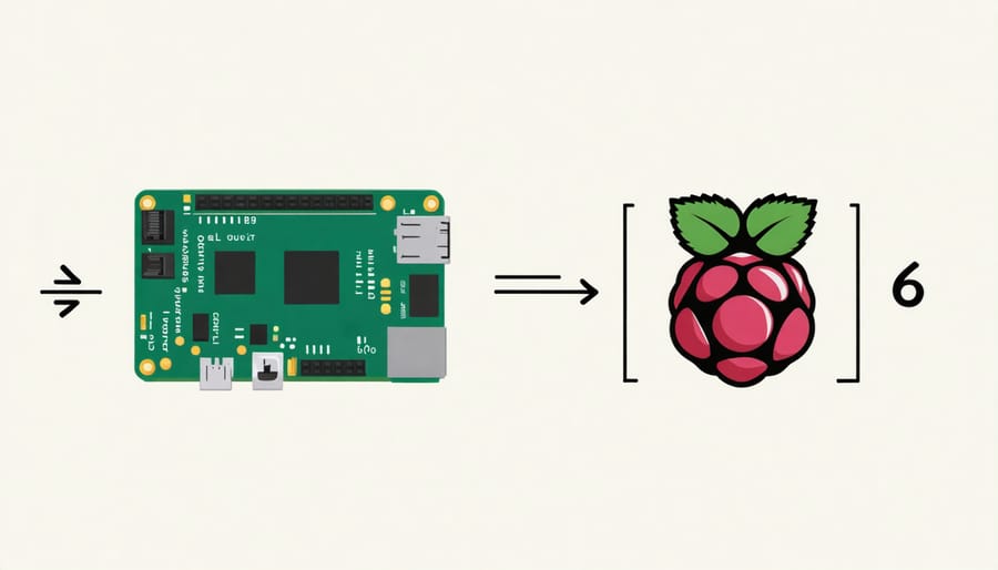 Comparison diagram of IPv4 and IPv6 address structures with Raspberry Pi