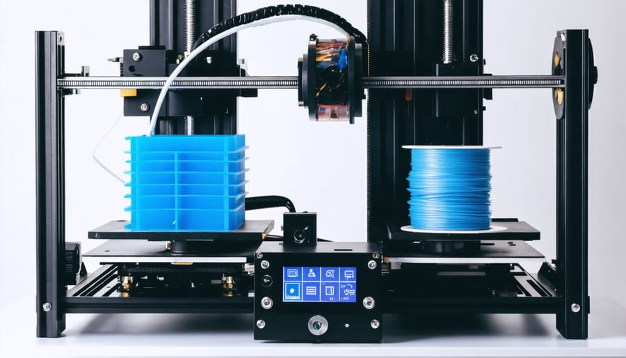 3D printer modified with dual extruder system for printing electronic components
