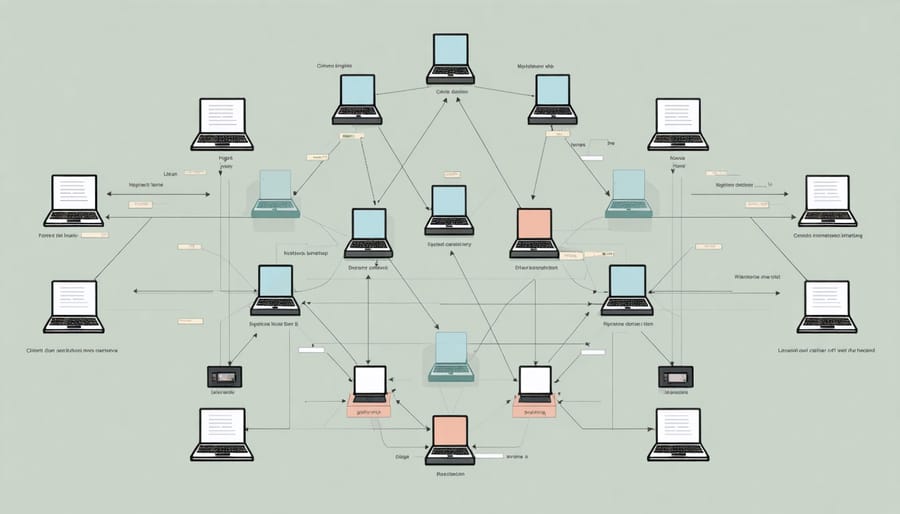 Illustrated diagram of multiplayer game networking architecture with Raspberry Pi as server