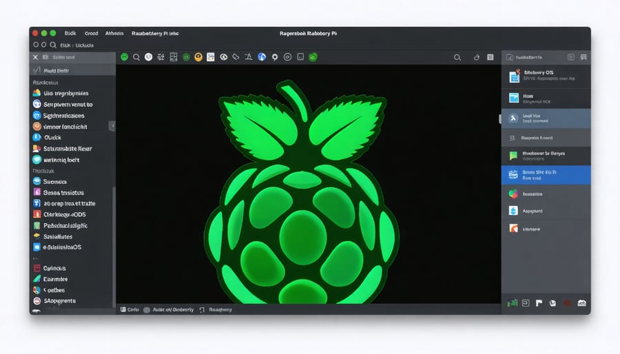Raspberry Pi OS desktop environment with menu, taskbar, and default applications visible