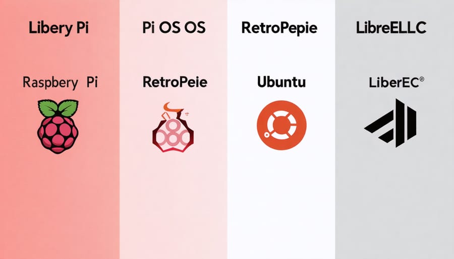 Grid of operating system logos compatible with Raspberry Pi