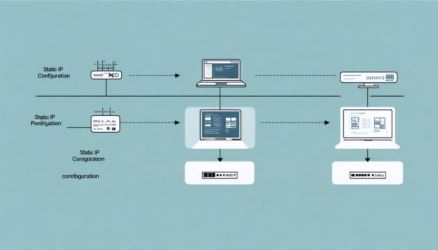 Network diagram illustrating static IP address configuration for Raspberry Pi