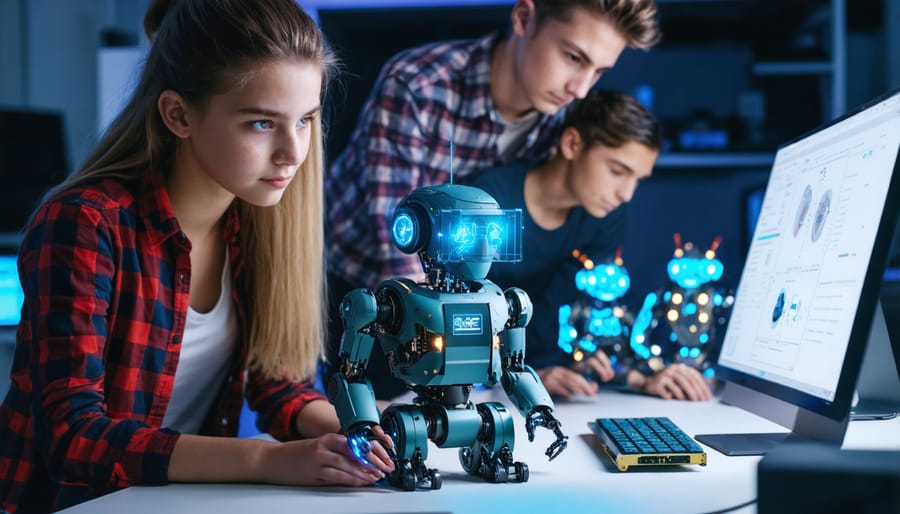 Students building and programming a robot using single-board computers