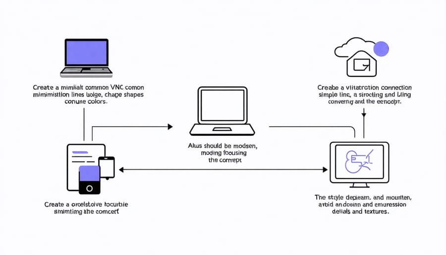 Flowchart depicting typical VNC connection problems and troubleshooting steps