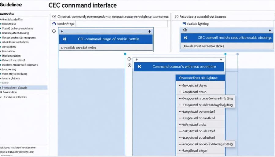 Terminal window displaying CEC command examples and system responses