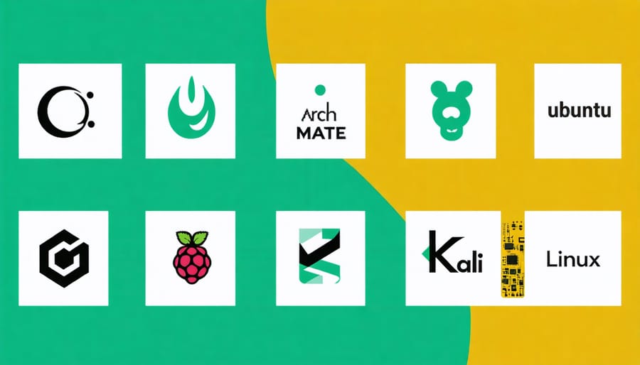 Various Linux distribution logos optimized for Raspberry Pi