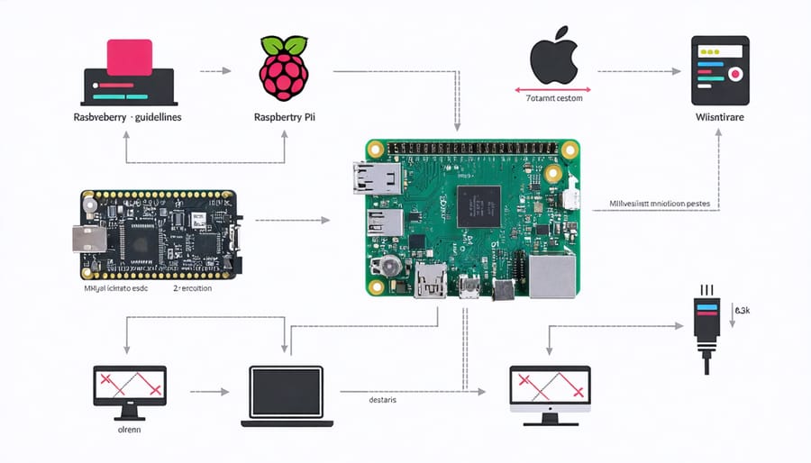 Annotated diagram of Raspberry Pi highlighting CPU, RAM, and GPIO pins important for machine learning