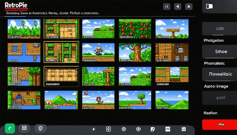 RetroPie gaming interface displaying retro game selection screen