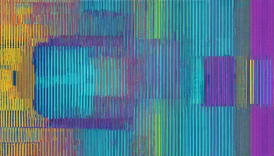 Intricate pattern formed by procedurally generated text arranged in spiral formation