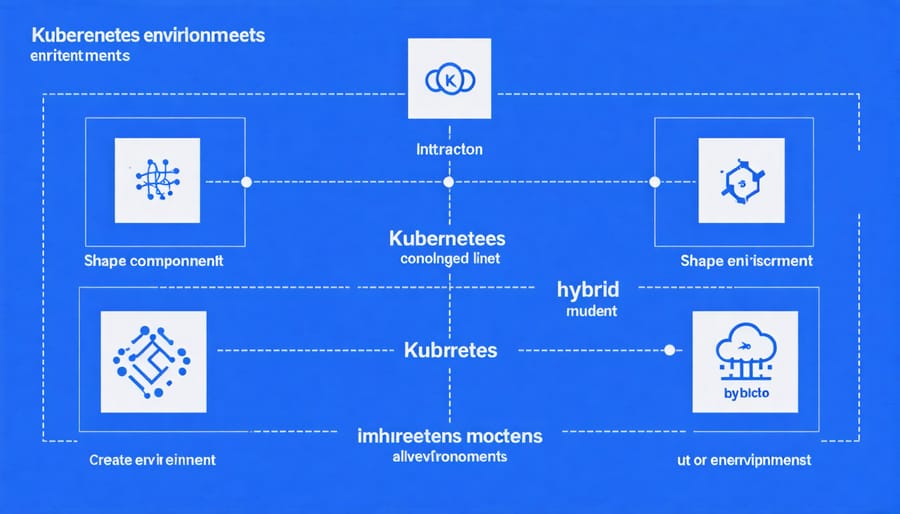 Visual representation of Kubernetes control plane and worker nodes in hybrid deployment