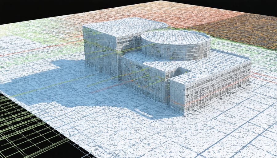 Visualization of processed LiDAR data showing 3D point cloud representation