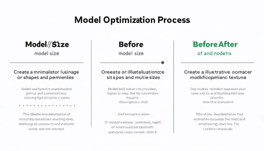 Visual comparison of Edge AI model optimization techniques and their impact on performance