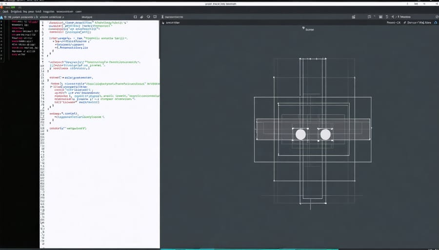 Processing development environment displaying interactive art code with real-time video processing windows