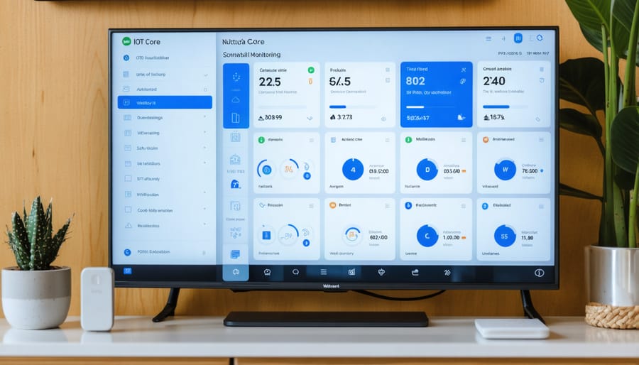 Interactive dashboard displaying real-time data from IoT devices connected to Raspberry Pi