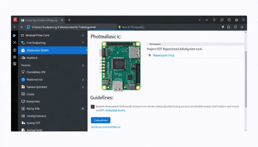 Visual Studio development environment configured for Windows IoT Core development on Raspberry Pi