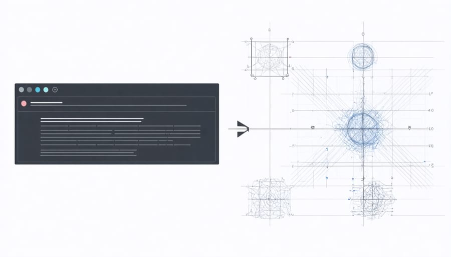 Side-by-side comparison of traditional CAD software and AI-powered design interface