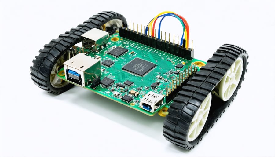 Raspberry Pi based control system with connected sensors and actuators for construction automation