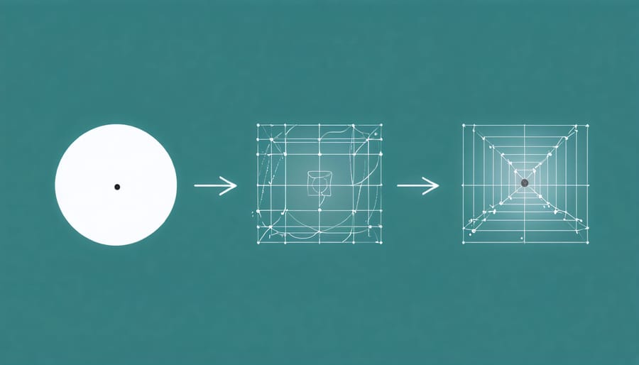 Step-by-step visualization of how a 2D photograph is converted into a 3D model through depth estimation