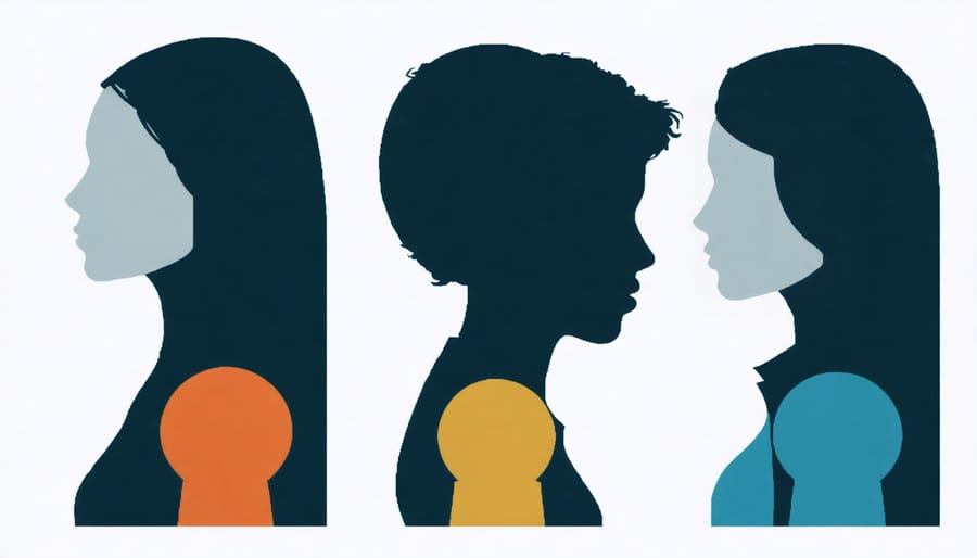Illustration showing data bias in AI systems with uneven representation of different demographic groups