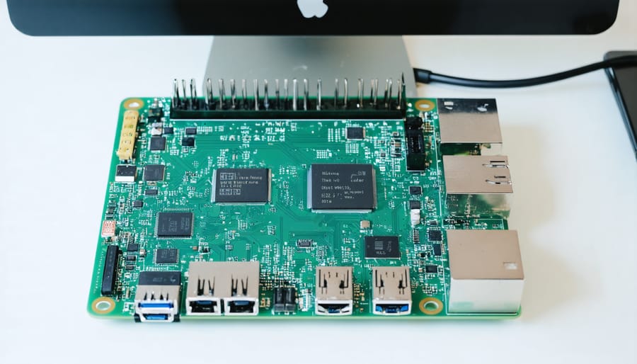Raspberry Pi 4 connected to monitor displaying multiple OS options for installation