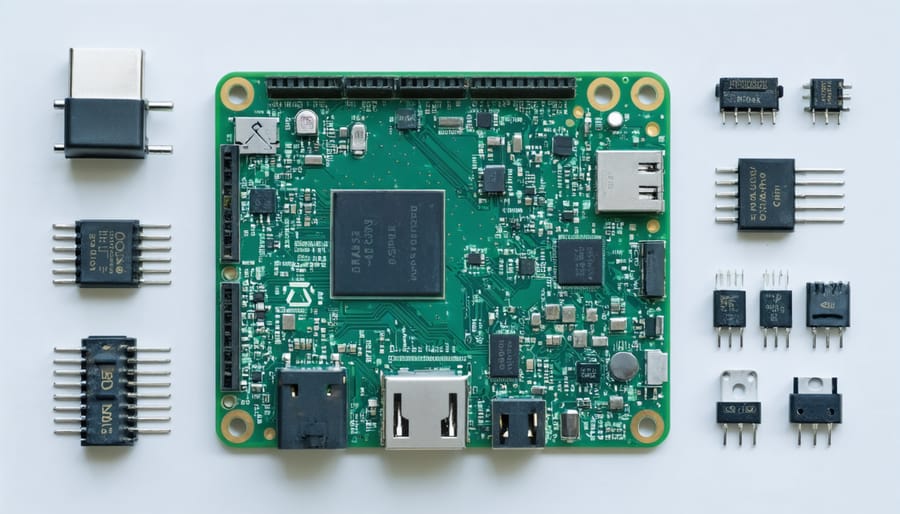 Raspberry Pi setup with voltage sensors, current monitors, and LCD display for energy monitoring