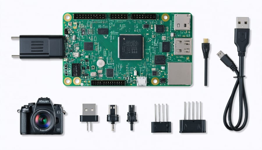 Hardware setup showing Raspberry Pi, camera module, and connections for 3D reconstruction