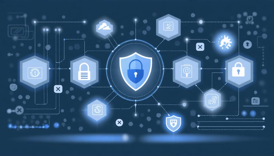 Visual representation of security protocols and data protection measures for Raspberry Pi analytics setup