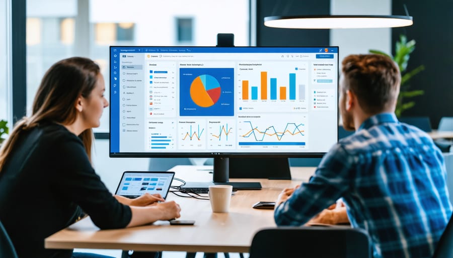 Team of professionals collaborating around a conference table in modern office