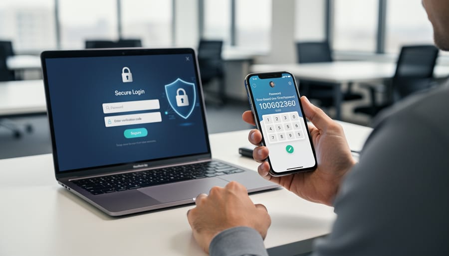 Smartphone showing two-factor authentication app next to Raspberry Pi computer